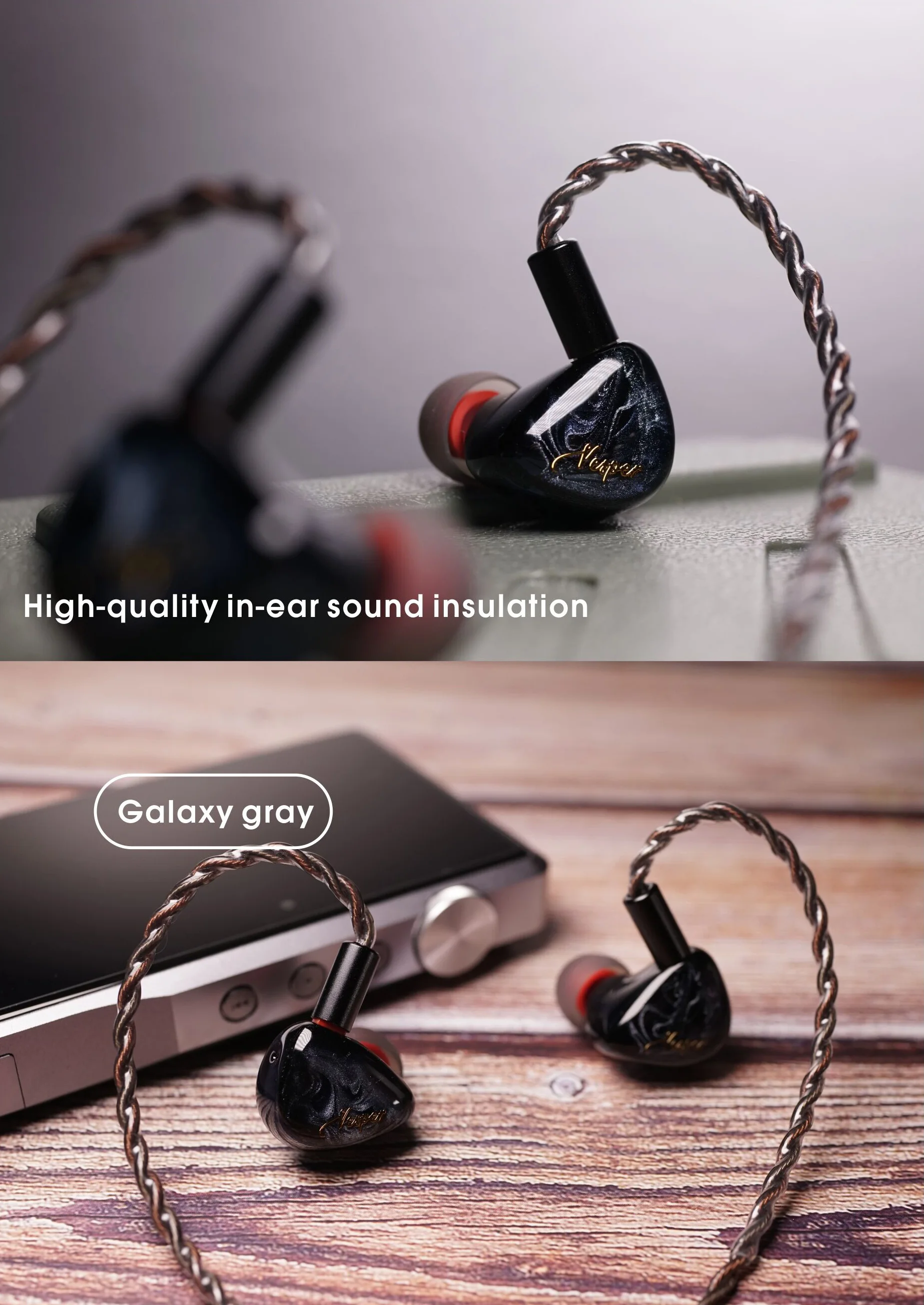 QOA Vesper 1BA + 1DD гибридные наушники-вкладыши HIFI наушники DJ монитор шумоподавляющая