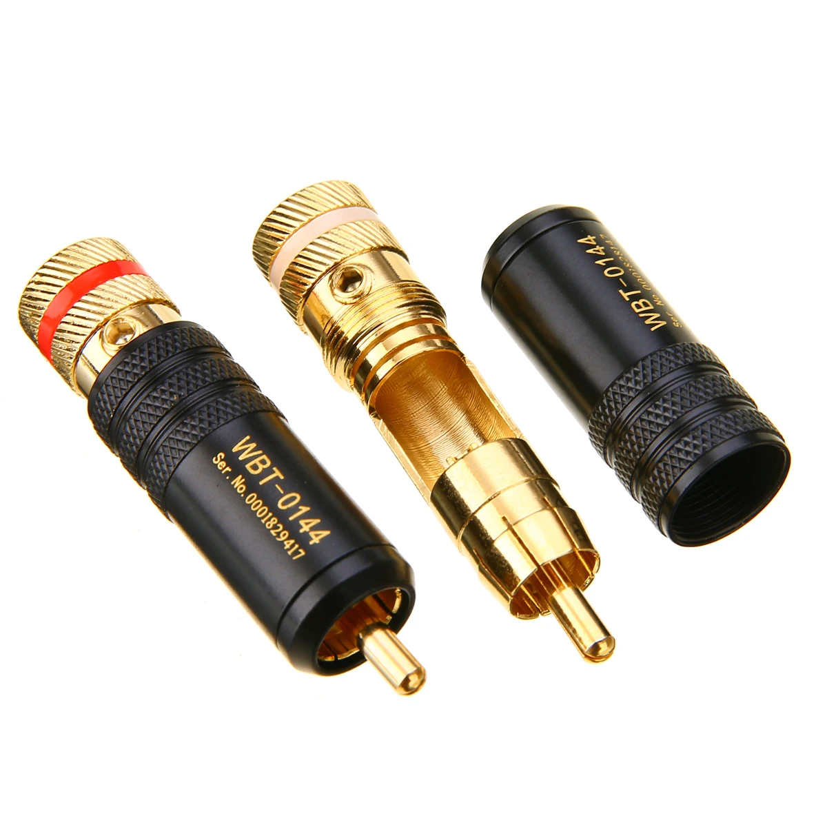 4 шт./лот WBT-0144 позолоченный RCA штекер, винты Блокировка пайки аудио видео RCA разъем, HIFI WBT RCA вилки