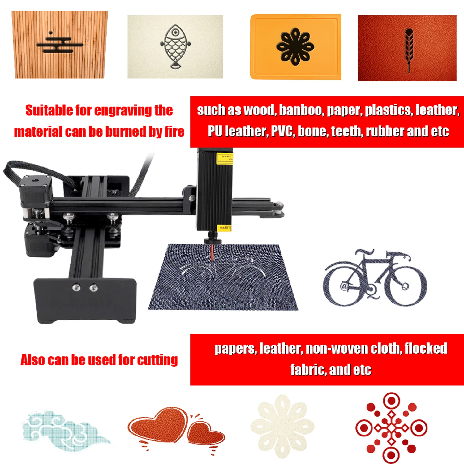 Лазерный гравер 2 5 Вт 10 регулируемый фокус для портативного гравировального