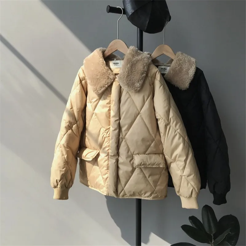 Женская короткая куртка из искусственного кроличьего меха теплая плотная