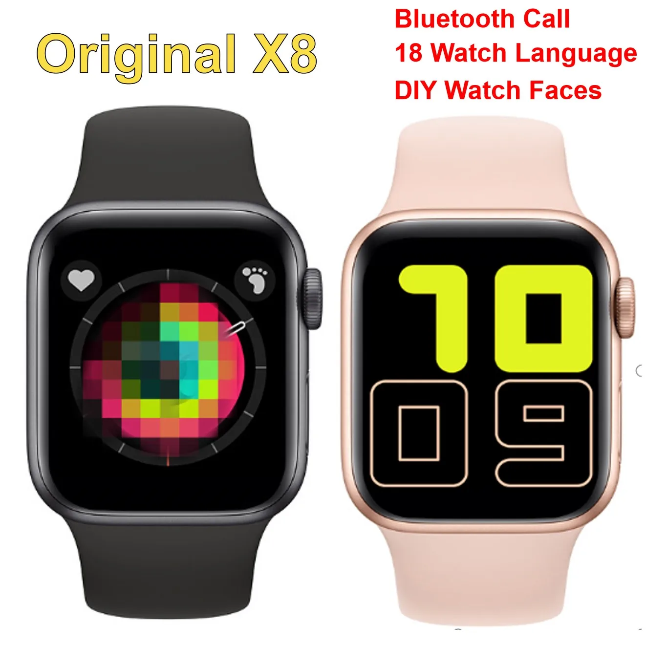 

X8 Smart Watch X6 X7 Updated Smartwath Heart Rate Blood Pressure Sports Tracker Watch for Android IOS Phone