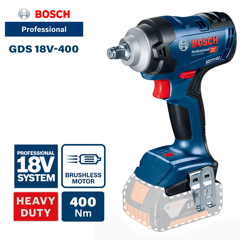 Bosch GDS 18V 400 аккумуляторная ударная машинный гаечный ключ 400Nm электрический