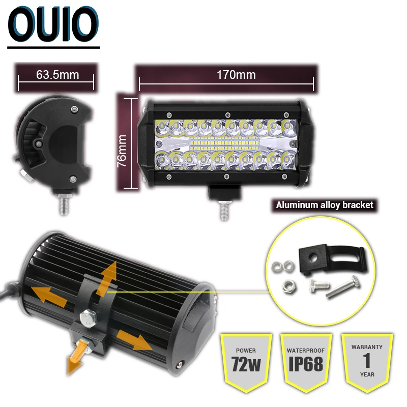 7 &quot120W 3 Однорядный светильник Бар Offroad дальнего света 4X4 аксессуары