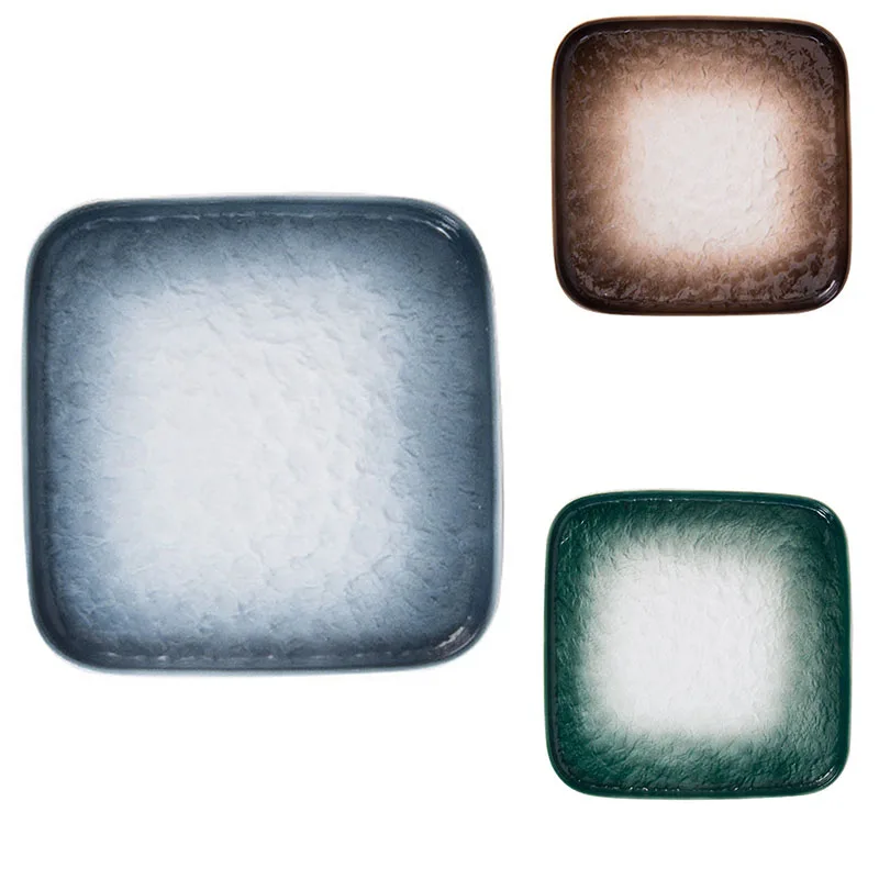 Фарфоровая Квадратная тарелка для десерта и салата с уникальным дизайном