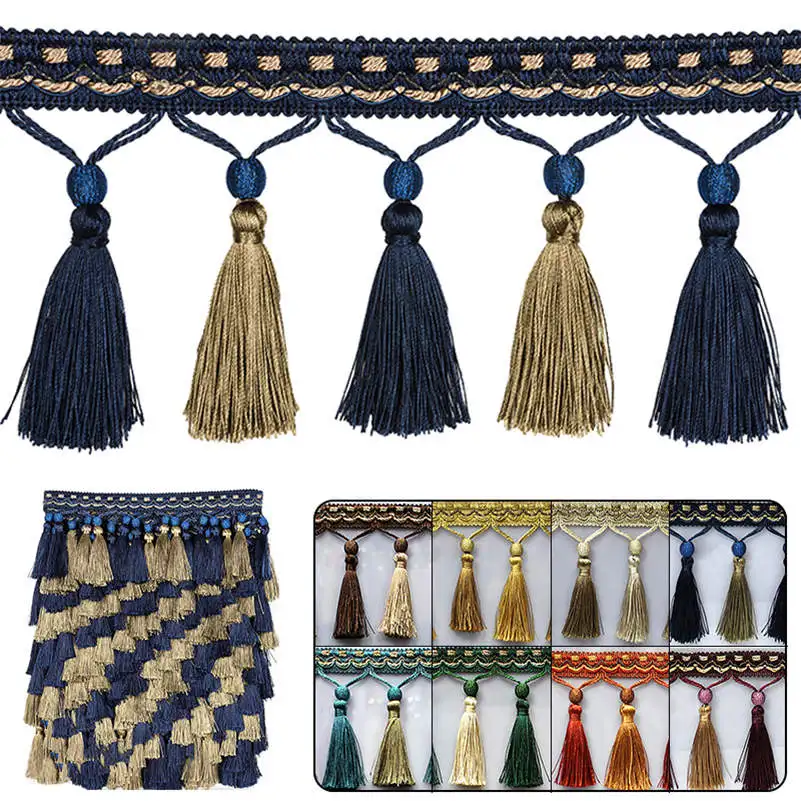 

1M Tassel Fringe Trim Sewing Crafts Trimmings Edging Curtains Cushion Sofa Decor