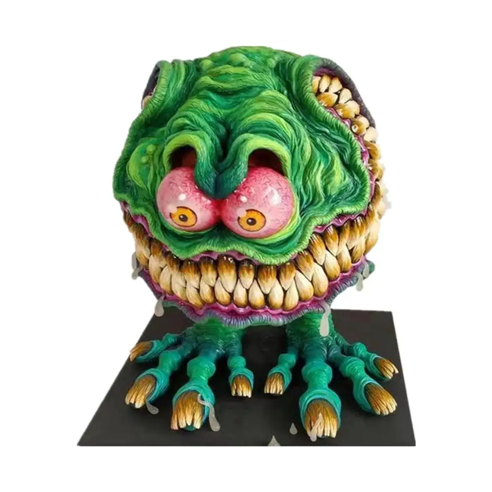 

Angry Big Mouth Resin Statue Ornaments Horror Halloween Desktop Decoration Outdoor Yard Miniatures Statues