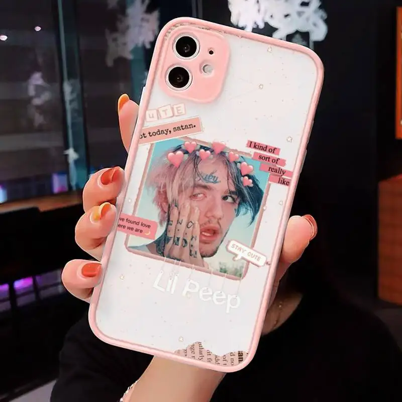 

lil peep Phone Cases matte transparent For Pink iPhone 7 8 x xs xr 11 12 pro plus max mini Clear Funda