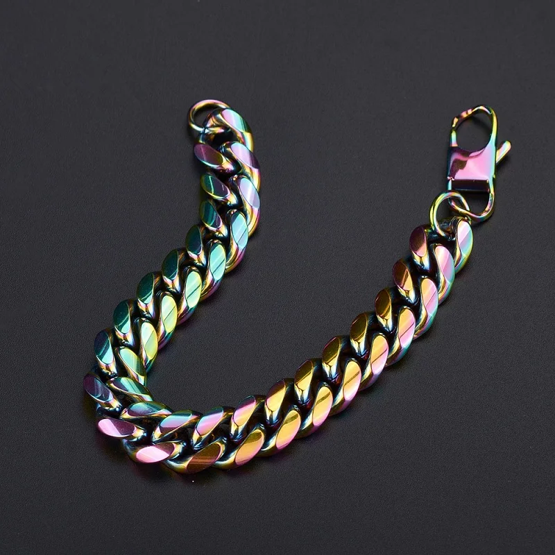 Красочный панцирный браслет Майами из кубинской панцирной цепи для мужчин и