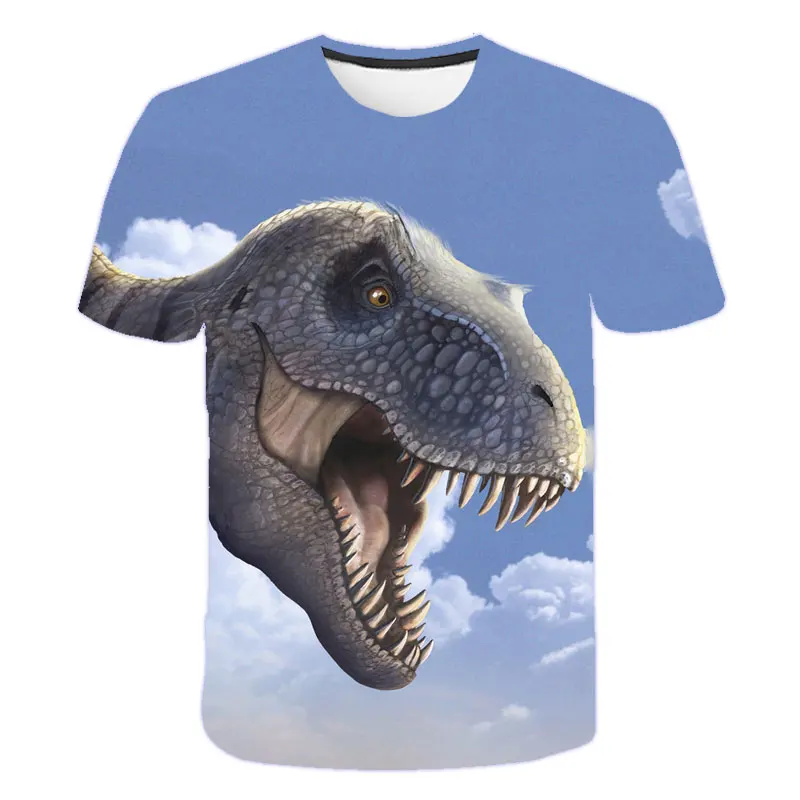 

Summer printing Kawaii Dinosaur Boy/Girl Cartoons Animal Baby Boy T Shirt Kids Short Sleeve Fashion O-Neck Oversized T-Shirt