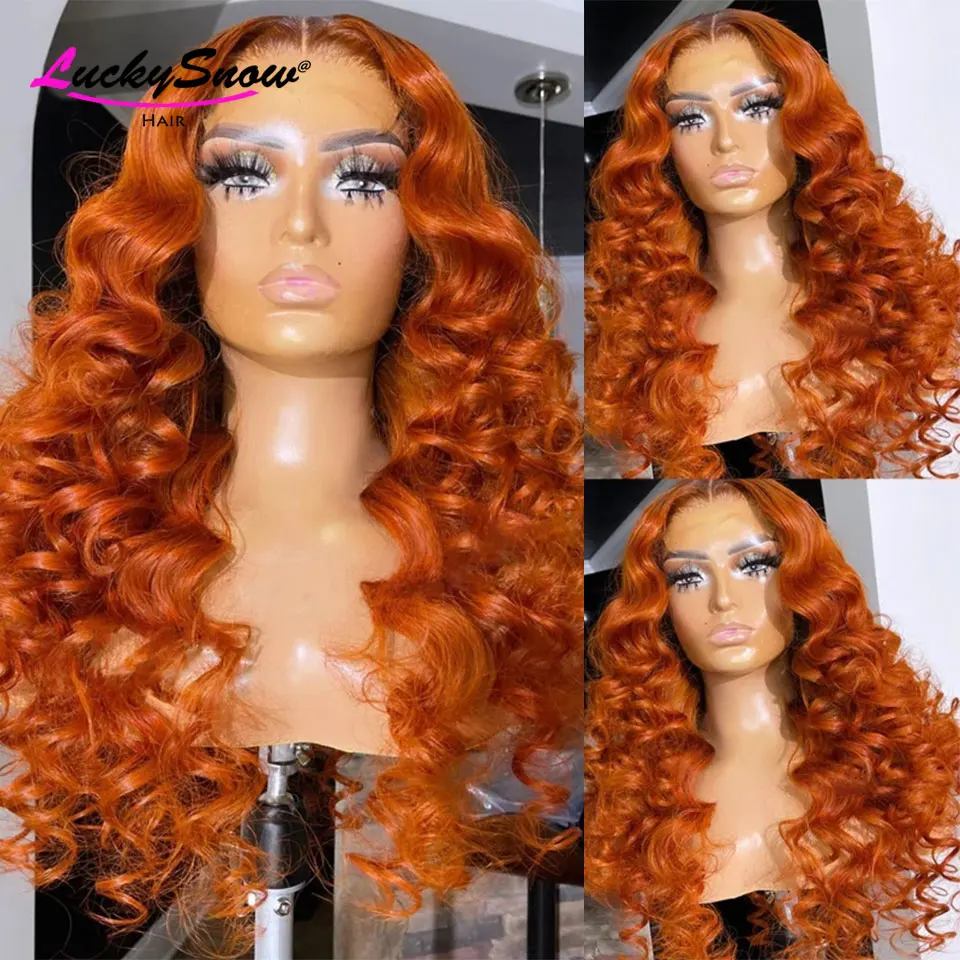 

Ginger 13x4 парики из человеческих волос на сетке спереди для женщин, предварительно выщипанные бразильские волосы без повреждений, свободные в...