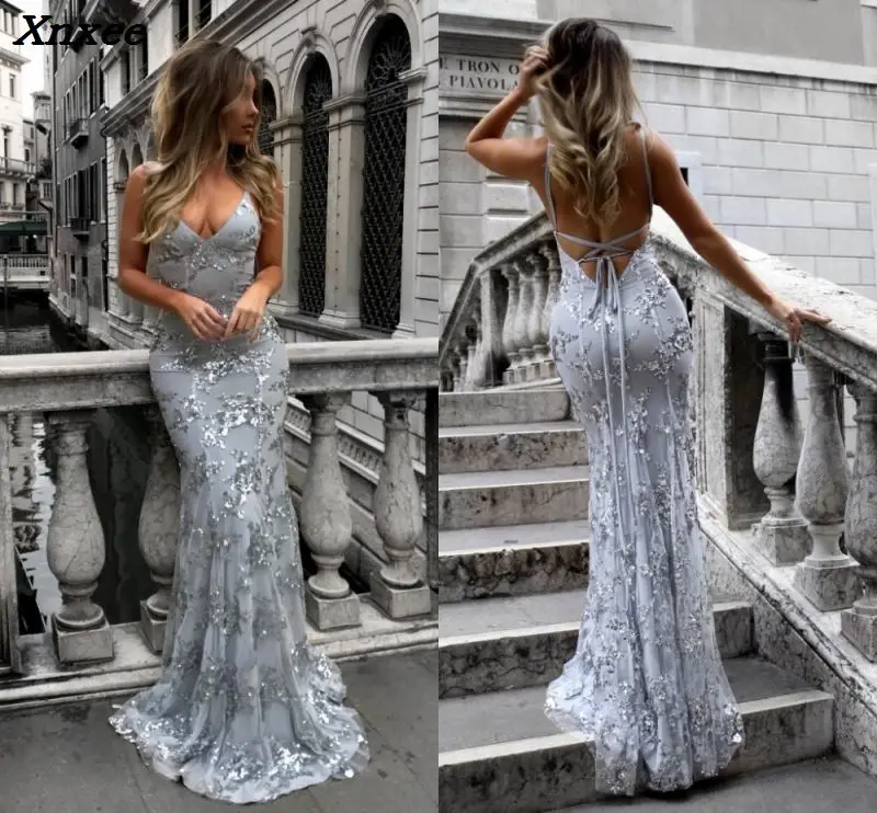2020 сексуальные изящные платья с v образным вырезом и открытыми плечами блестками
