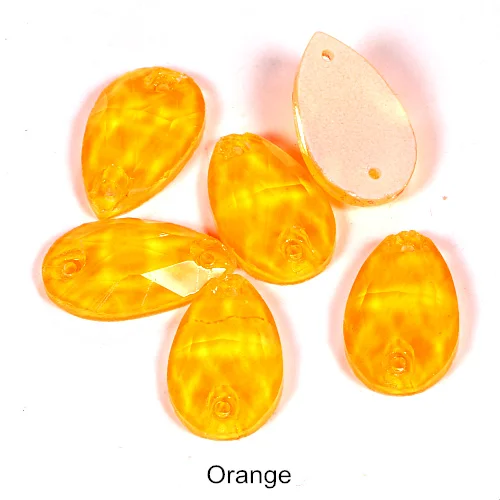Orange 6 размеров черный свет стекло пришить на Стразы Flatback неоновые Швейные кристаллы камней страз ночь Блестящий для вечерние платья для танцев B1306 - Цвет: Orange