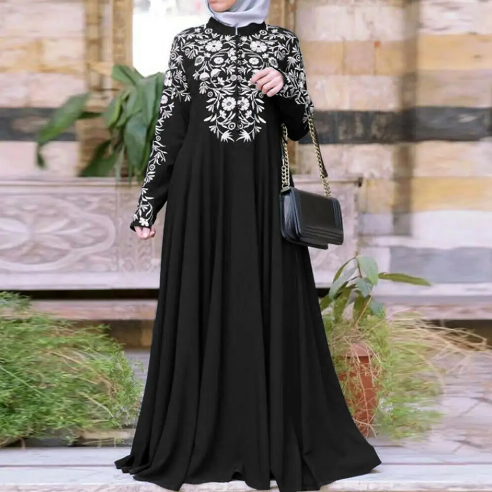 Новая мода мусульманское платье женское свободное Ретро дизайн макси Одежда