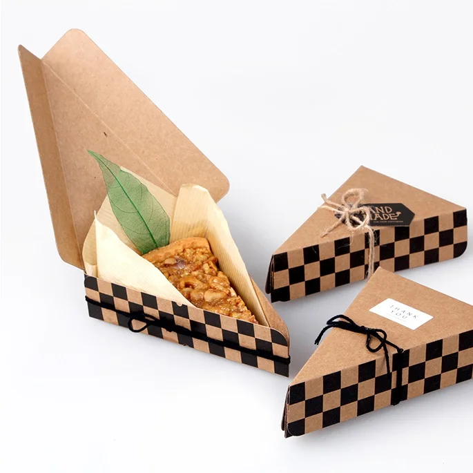 

8.5*13.5*3.3cm 10 Pcs geometry Kraft Paper Box Wedding Candy Christmas Party fruit pie pizza cheese cake Packing Storage Boxes