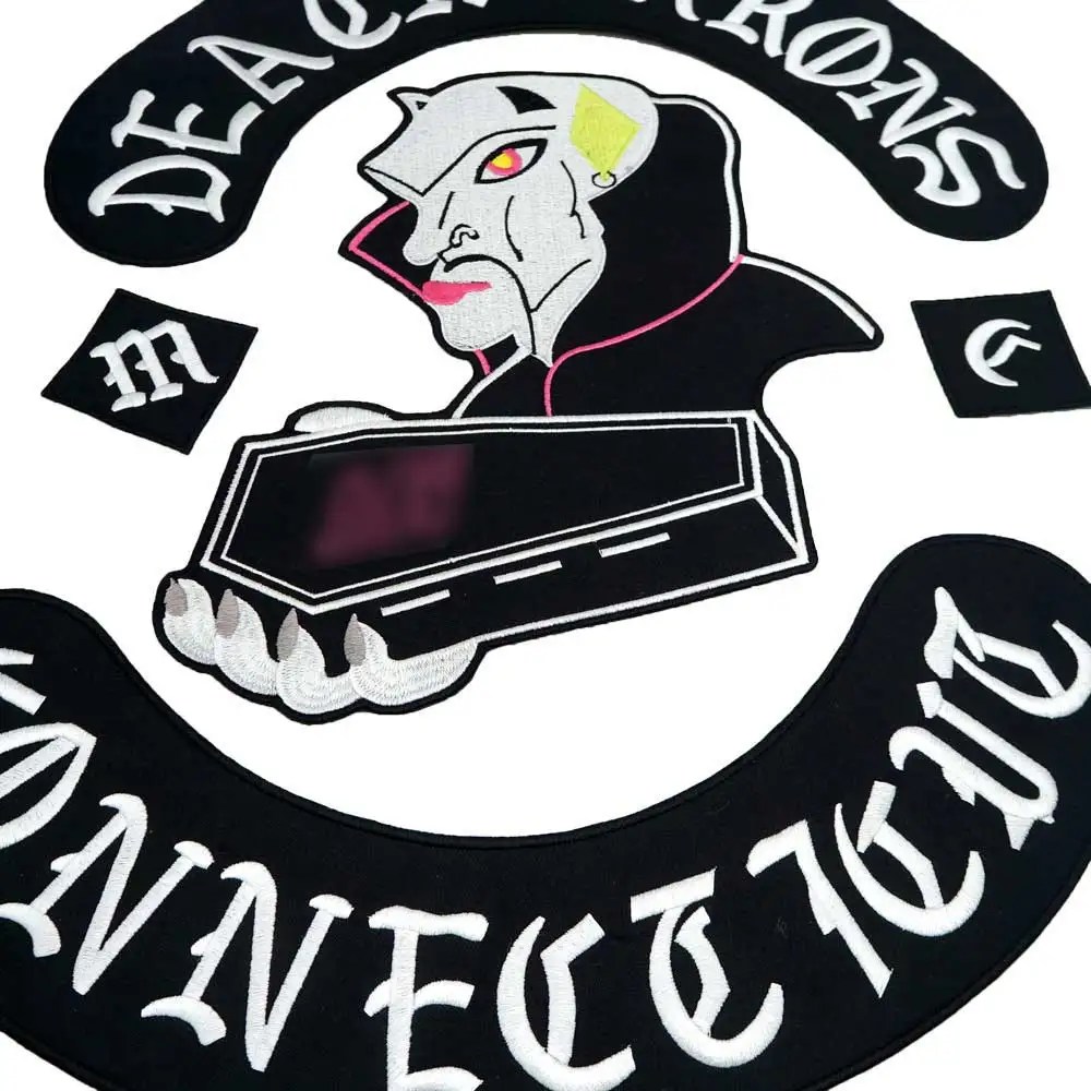 DEATH BARONS вышитые Панк байкерские нашивки Одежда Наклейки Аксессуары значок 5
