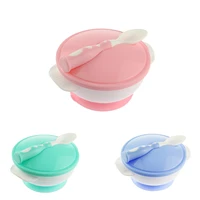 baby tableware safety silicone children feeding bowl set suction cup non slip kids training dishes anti hot utensilsspoon