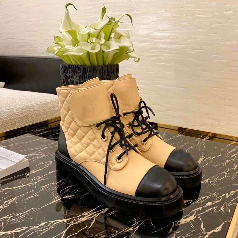 

Роскошные дизайнерские новые модные женские Ботинки Martin из воловьей кожи, модные мотоциклетные ботинки для девочек, женская обувь на толст...