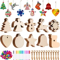 %e2%9c%85mix 10pcs blank wood discs bulk with holes for crafts centerpieces unfinished wooden christmas cutouts ornaments to paint