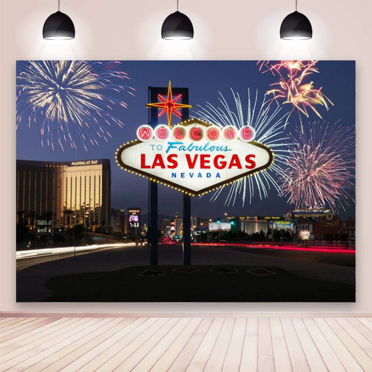

Welcome to Las Vegas Backdrop City Billboard Banner Casino Night Scenery Party Photography Background For Photo Studio Prop