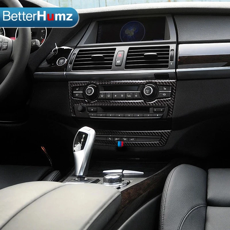 BETTERHUMZ углеродное волокно ремонт салона автомобиля AC CD контроль Декор Рамка