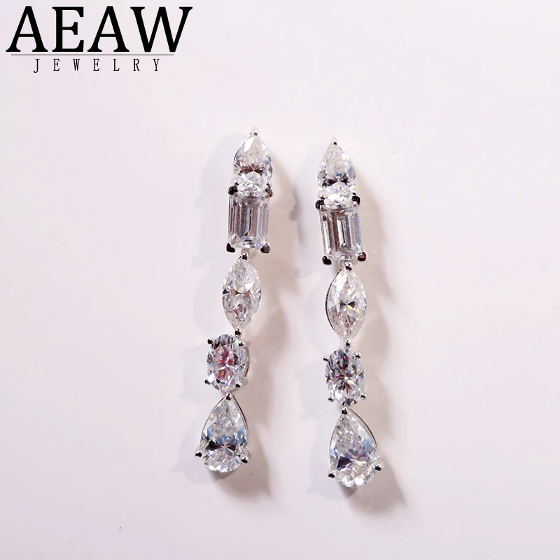 Серьги-гвоздики AEAW 18K из белого/желтого/розового золота CTW с грушевидной огранкой