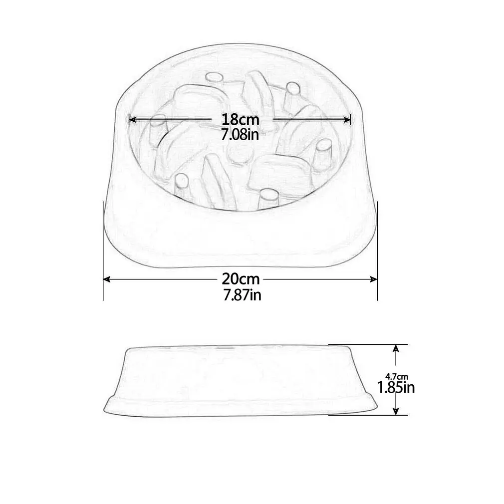 

DT040 Pet Slow Bowl Food Bowl Anti-Choke Dog Feeding Food Bowl Pet Feeder Non-slip Thickening Eating Bowl For Pet