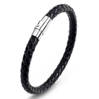 Классический плетеный кожаный браслет ручной работы для мужчин и женщин, очаровательные ювелирные изделия, браслеты из нержавеющей стали, модный браслет, подарки P692