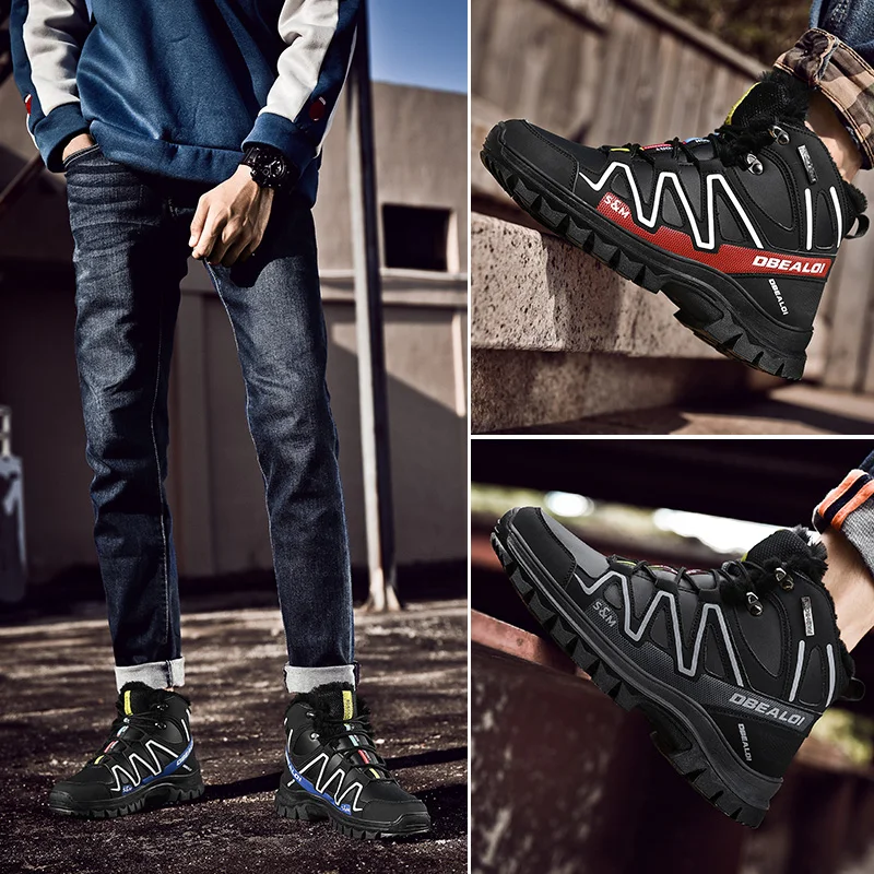 Winter Warm Fur Male Shoes For Men Adult Casual Sneakers Comfortable outdoor Popular cotton shoes