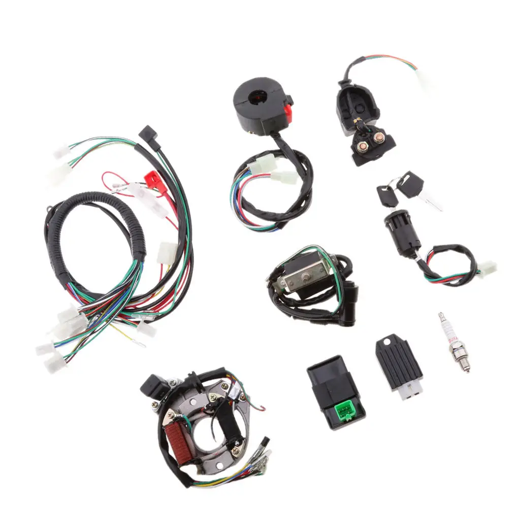 

Electric Start Engine CDI Wire Harness Assembly Wiring Set ATV Electric Quad 50CC 70CC 90CC 110CC