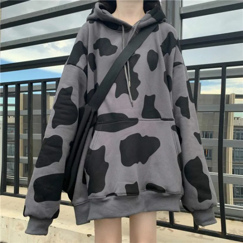 

Winter Hoodies Women Cow Printed Women Sweatshirt Hoodie Long Sleeve Women's Hoodies Hooded Tops Oversized Sweatshirt