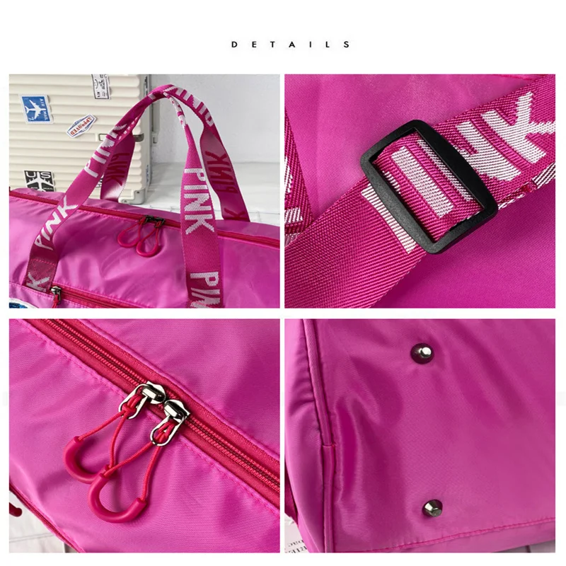 Pink Large Capacity Duffle Bags Women's Travel Bag Fashion Sequins Luggage Pack High Quality Handbag Multifunctional  satchel