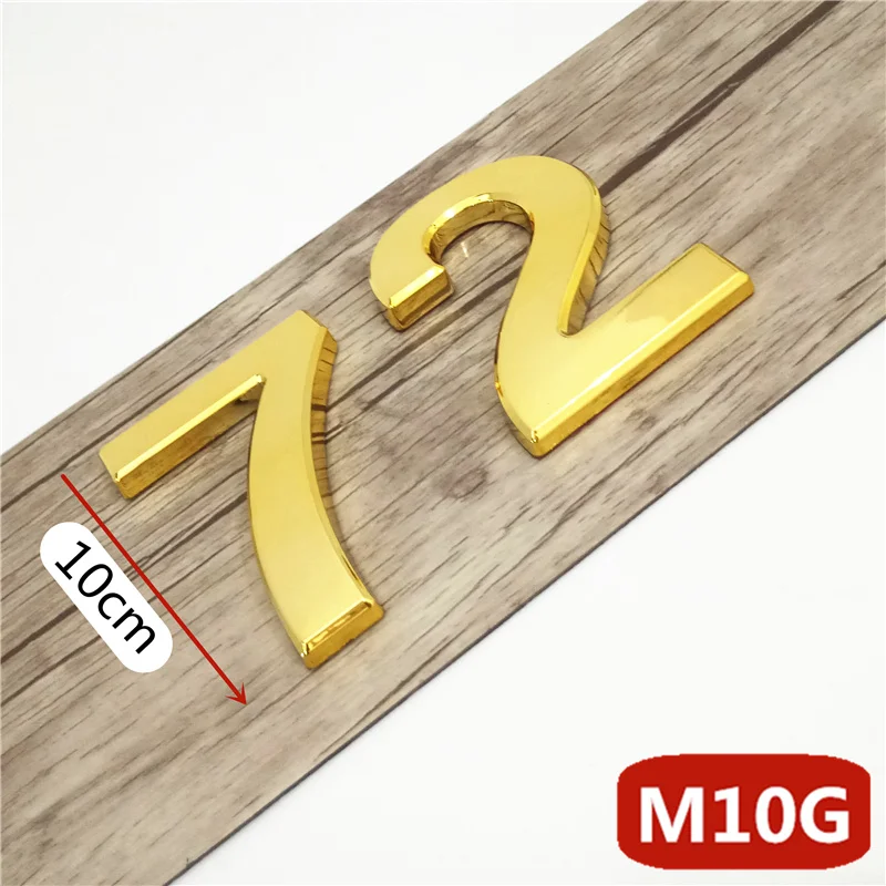 

House Number Hotel Door Plate Home Address Mailbox Numbers Sticker Big Size 10cm 3D Large Size Modern Digits Sign 0-9 Gold Color