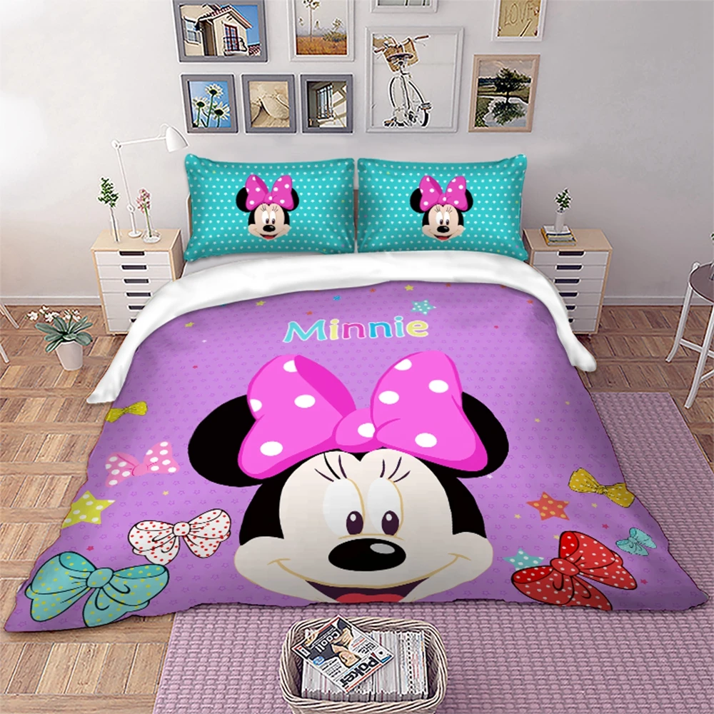 Disney Минни Мышь Постельное белье 3D мультфильм двуспальное постельное Твин Полный