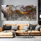 Wangart ржавчины облака абстрактная картина маслом серый пейзаж настенная картина для Гостиной Холст Современный художественный плакат и печать