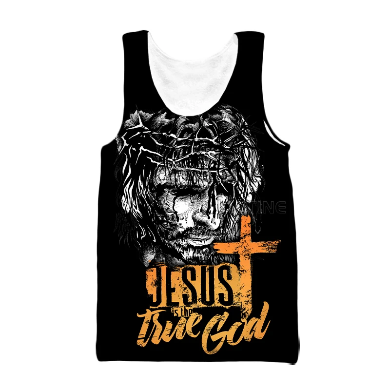 

New Fashion Vest Men 3d Print Jesus Sleeveless Men Women Custom Tank Top Q03