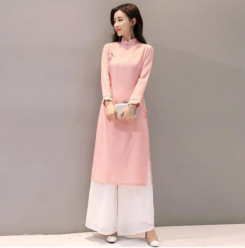 Вьетнамское платье Чонсам ao dai весна 2020 вьетнамское женское в китайском стиле |