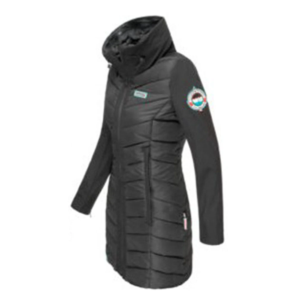 Куртка с хлопковой подкладкой черная теплая длинная парка на зиму 2019 женские