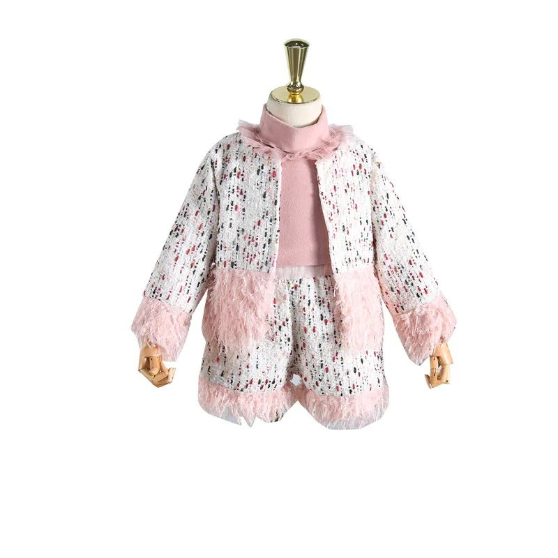 2019 новый осенний комплект с шортами длинными рукавами для девочек из двух