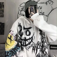 gothic japan cartoon harajuku hooded sweatshits women autumn print oversize punk hoodies females hip hop streetwear pollovers