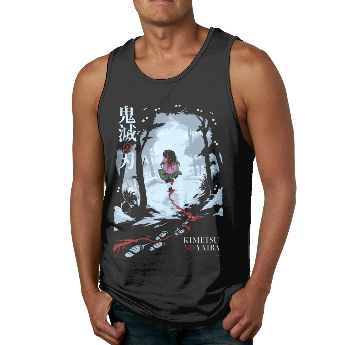 

Kimetsu No Yaiba Demon Slayer Sleeveless Tank Top Retro O-neck Fashion Streetwear Pure Cotton Tank Top