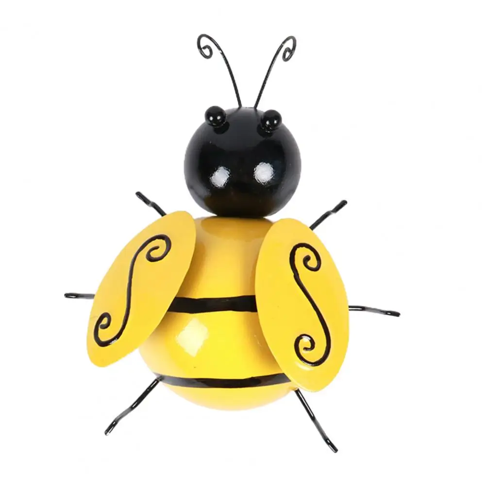 

4Pcs Yellow Pendant Bee-Shaped 3D Metal Retro Animal Wall Pendant for Home Bee Hanging Ornament Garment Sewing Material