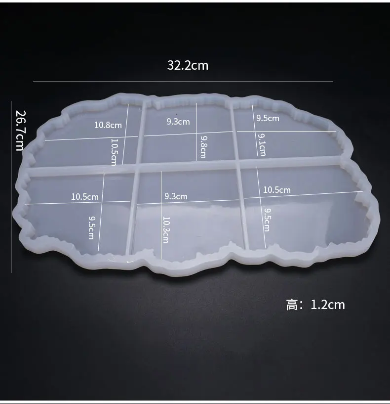 

Large Cup Irregular 6 in 1 Wave Table Mold Tray Set Multi-standard Base Tea Base Silicone Mold UV Resin Jewelry Molds