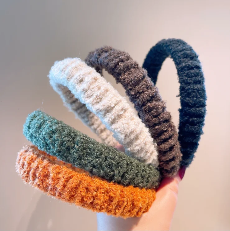 

Autumn and winter lamb hair folds Women hairbands temperament fairy going out headbands