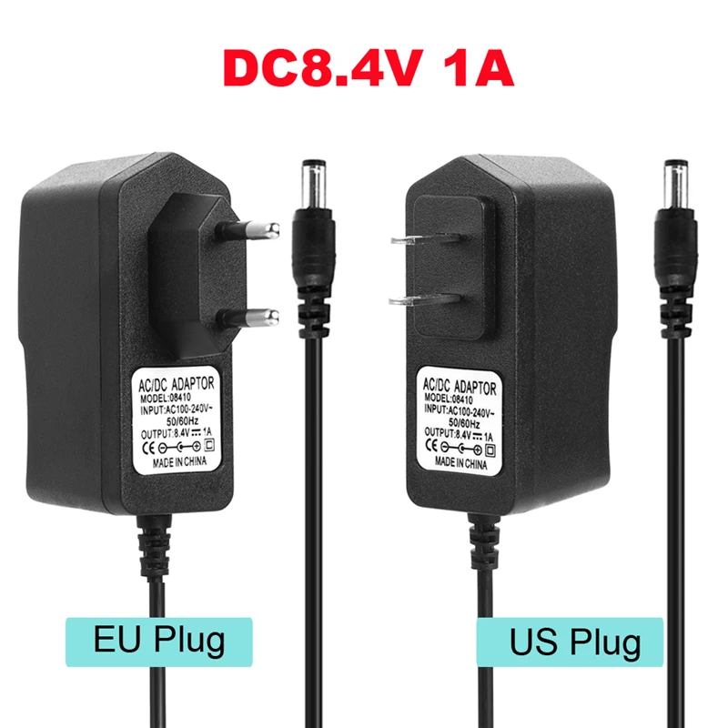 DC 8,4 V 1A/4,2 V 1A/21V 2A/16,8 V 1A/8,4 V 2A 18650 адаптеры для зарядки литиевых батарей DC5.5* 2,1mm адаптер для зарядки