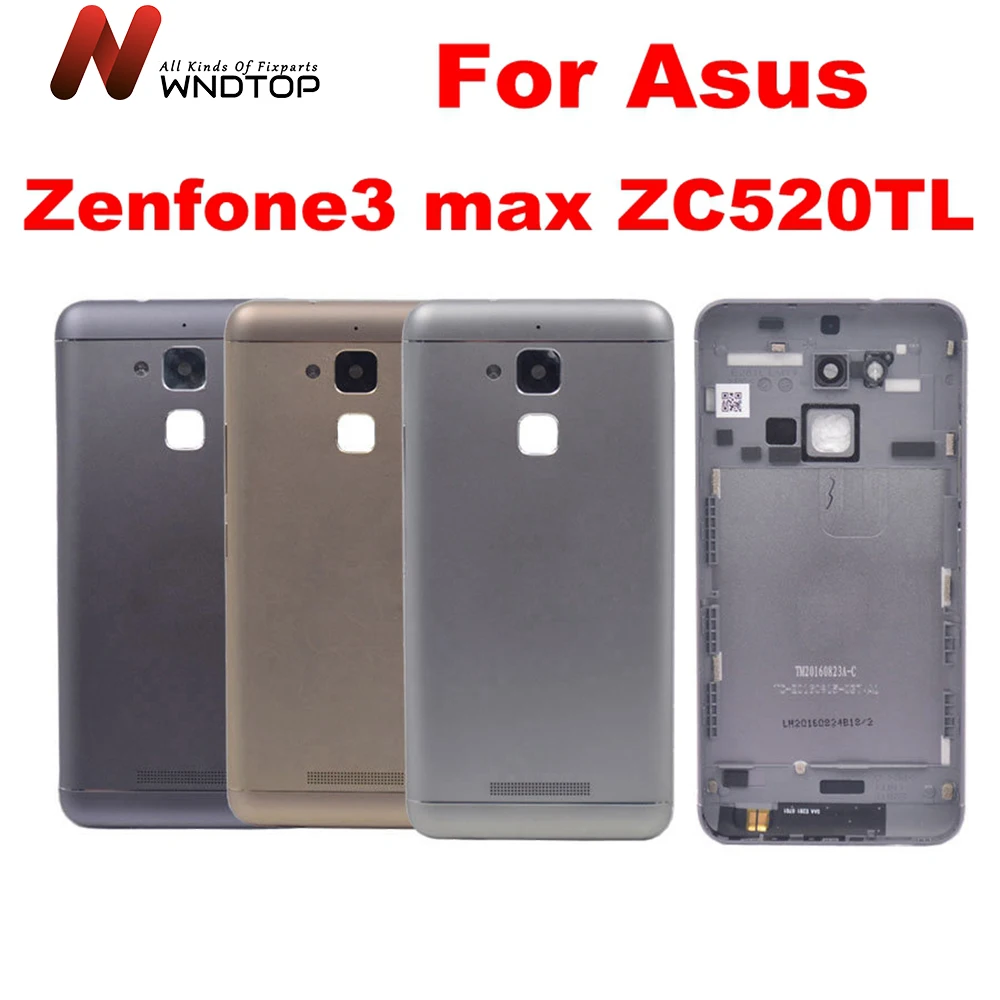 

Original Rear Back Housing for ASUS Zenfone 3 Max ZC520TL Back Cover Battery Door with Power Volume Buttons Camera Lens ZC520TL