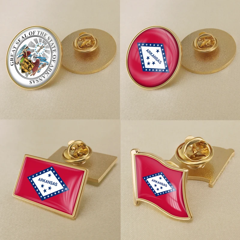

Seal of Arkansa State of United States of America Flag Lapel Pins Broochs Badges