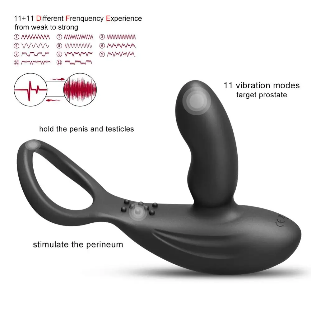 Мужской Вибратор для массажа простаты с кольцом на член анальные секс-игрушки
