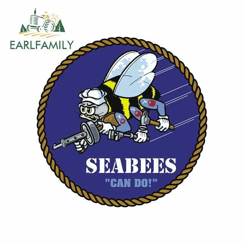 

EARLFAMILY 13 см x 13 см для американского морского флота Seabees знак Oem забавные виниловые наклейки на машину JDM бампер багажник грузовик графика бамп...