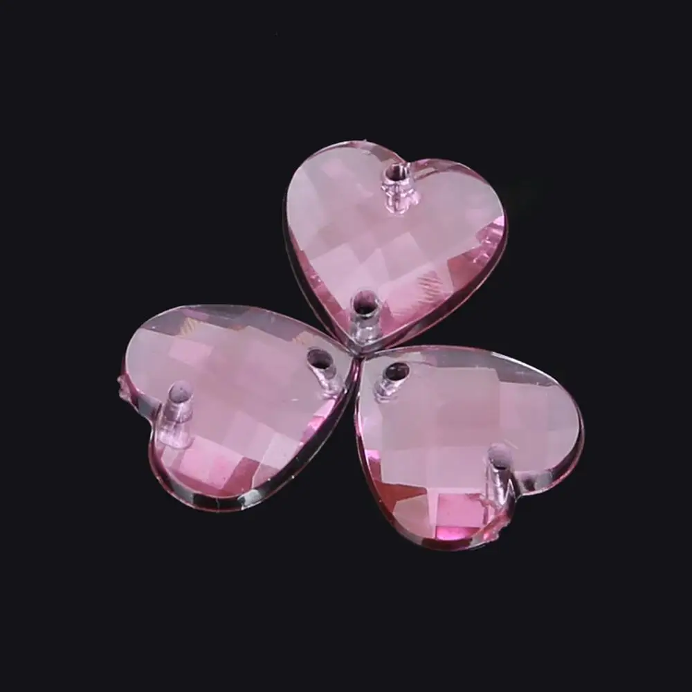 50 100 шт. 5 размеров акриловые стразы в форме сердца с кристаллами для одежды обуви
