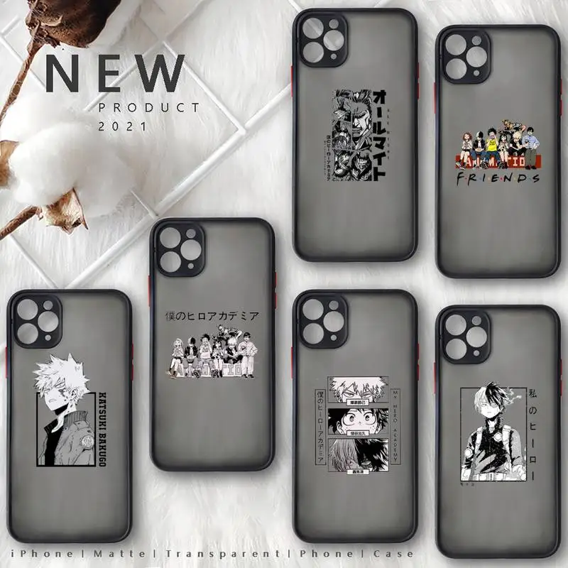 

Hawks Coat Anime My Hero Academia Phone Case matte transparent For iphone 7 8 11 12 13 plus mini x xs xr pro max cover